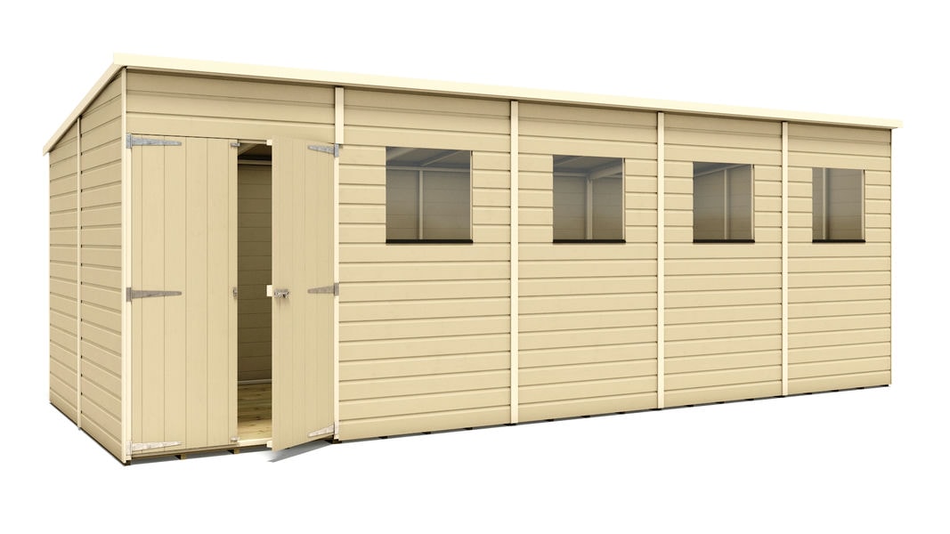 pressure-treated-hobbyist-pent-offset-door-garden-shed-20-x-8